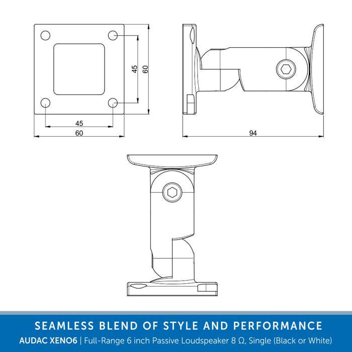 AUDAC XENO6 Full-Range 6 inch Passive Loudspeaker 8 Ω, Single (Black or White)