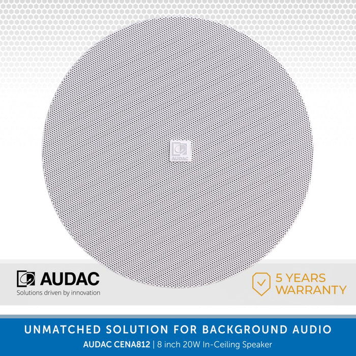 AUDAC CENA812W - Premium 20W, 8 Inch In-Ceiling Speaker