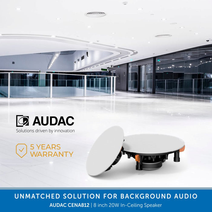 AUDAC CENA812W - Premium 20W, 8 Inch In-Ceiling Speaker
