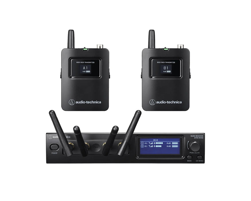 Audio Technica ATW-1421 System 20 PRO Dual Body-Pack Wireless Mic System 2.4GHz