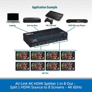 AVLink-4K-HDMI-Splitter-1-In-8-Out-Setup