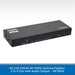 AV:Link HSS24 4K HDMI Switcher/Splitter device in black metal housing, shown at an angle on a white background with a blue text banner at the bottom.