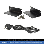 Adastra A8300 4-Zone (8 x 300W) Bluetooth Mixer Amplifier, 4Ω Class-D, USB/FM/Optical