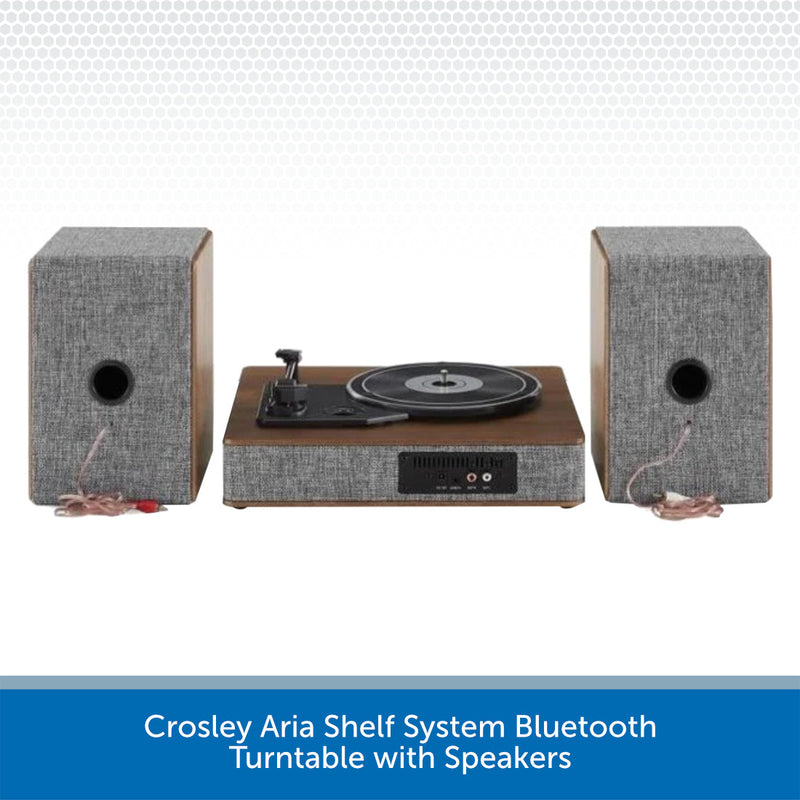 Crosley Aria Shelf System Bluetooth Turntable with Speakers