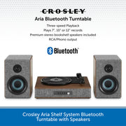 Crosley Aria Shelf System Bluetooth Turntable with Speakers