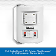 Polk Audio Atrium8 SDI Outdoor Weatherproof 8 inch Wall Mount Speaker (Single) - Black or White