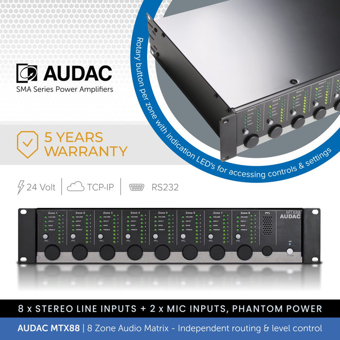 Audac MTX88 8-Zone Audio Matrix