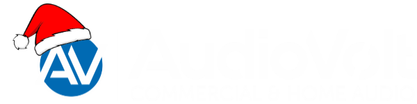 Audio volt main christmas logo with santa hat