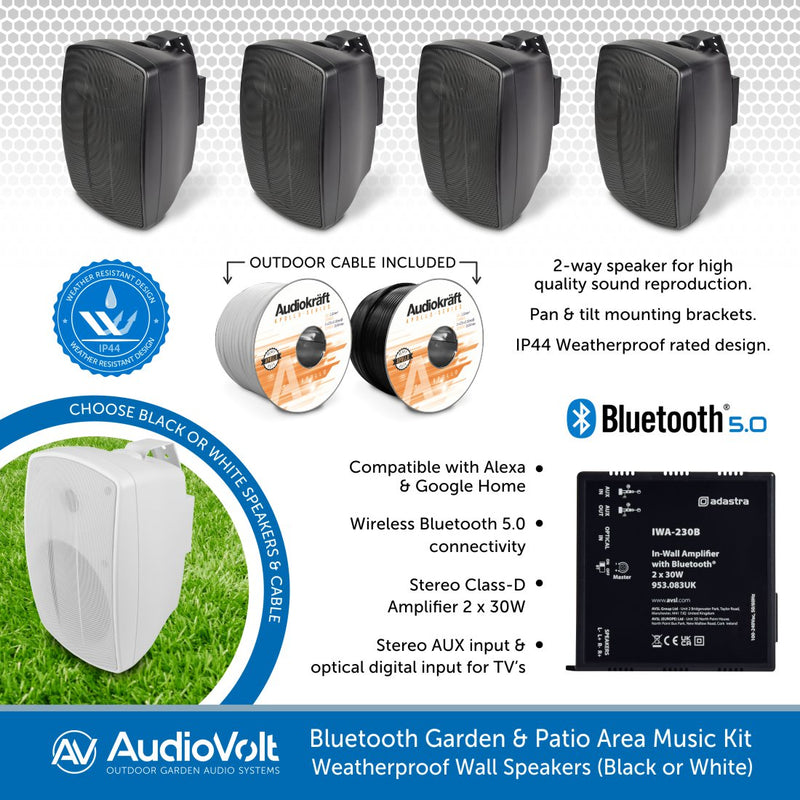Audio Volt, Garden and Patio Music Kit wiht Bluetooth Wireless Streaming