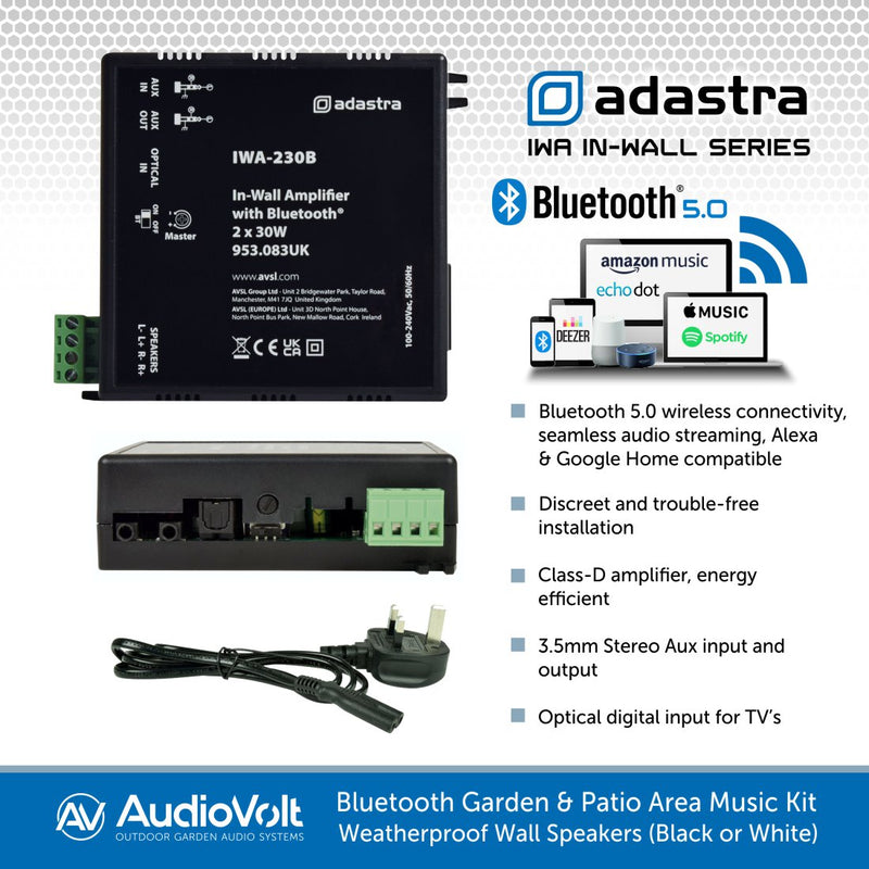 Audio Volt, Garden and Patio Music Kit wiht Bluetooth Wireless Streaming