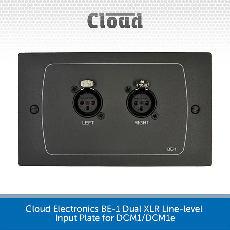 Cloud Electronics BE-1 Dual XLR Line-level Input Plate for DCM1/DCM1e
