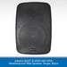 Black weatherproof wall speaker with Adastra logo on a white background