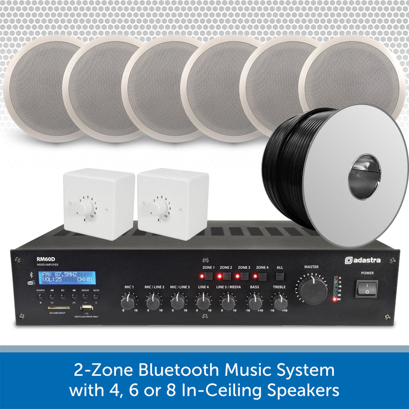 2-Zone Bluetooth & DAB Music System with up to 8 Bosch In-Ceiling Speakers