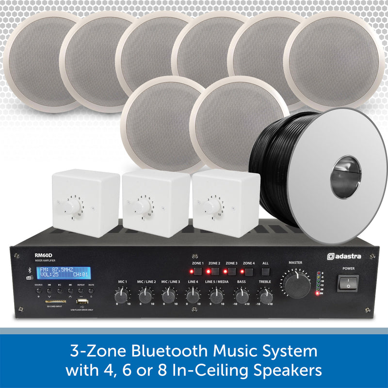 3-Zone Bluetooth & DAB Music System with up to 8 Bosch In-Ceiling Speakers