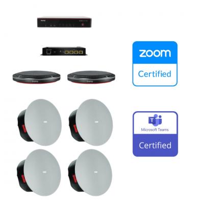 Biamp MRB-L-SCX400-T Large Meeting Room AV Bundle — Dual Beamtracking Table Mics & Ceiling Speakers