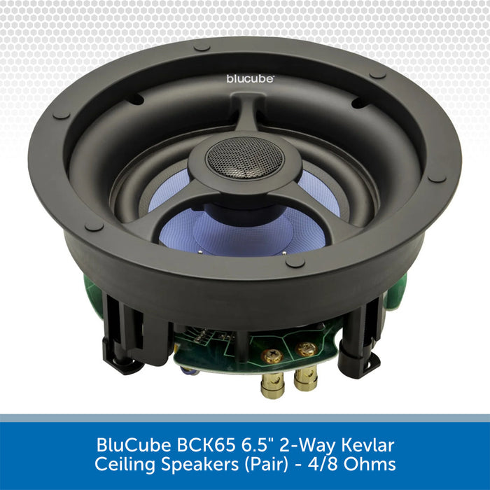 BluCube BCK65 ceiling speaker on a white background