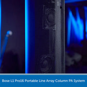 Bose L1 Pro16 Portable Line Array Column PA System with blue lighting