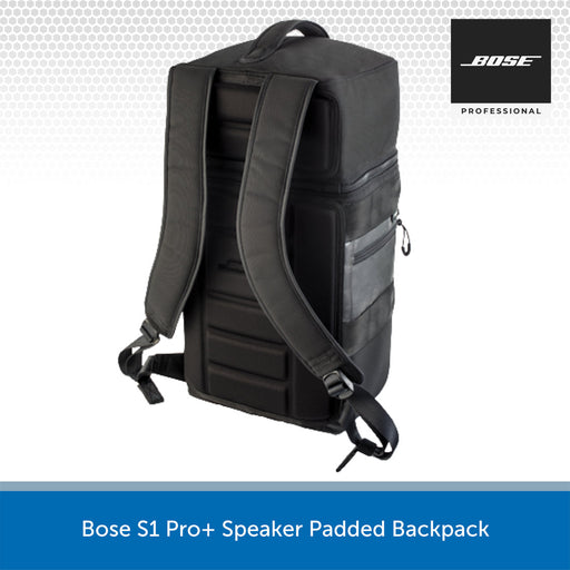 Bose S1 Pro+ Speaker Padded Backpack on a white background with Bose logo.