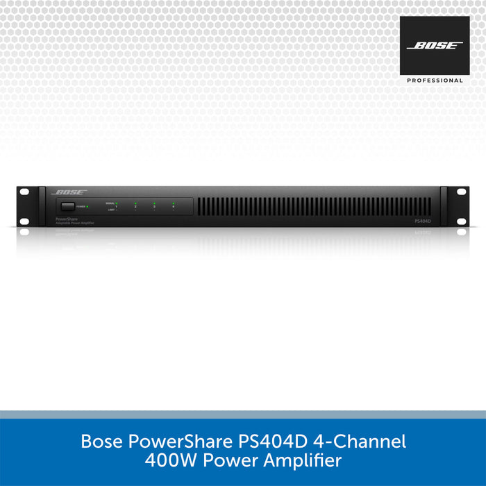 Bose PowerShare PS404D 4-channel power amplifier on a white background