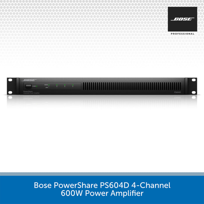 Bose PowerShare PS604D 4-Channel 600W Power Amplifier on a white background