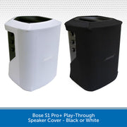 Bose S1 Pro+ Play-Through Speaker Cover in black and white on a light gray background