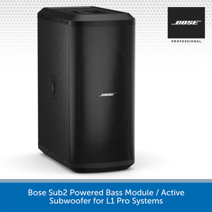Bose Sub2 Powered Bass Module on a white background with Bose logo.