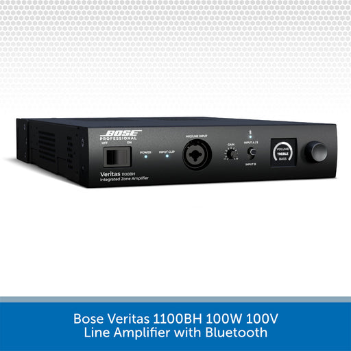 Bose Veritas 1100BH 100W 100V line amplifier with Bluetooth on a white background