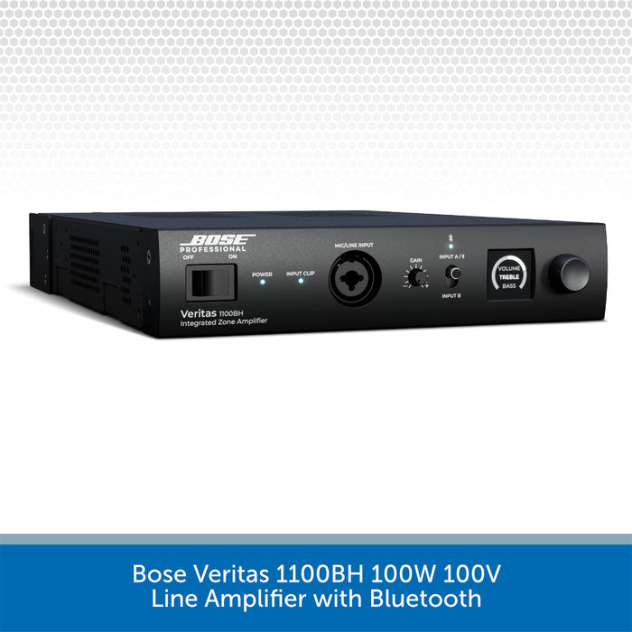 Bose Veritas 1100BH 100W 100V line amplifier with Bluetooth on a white background