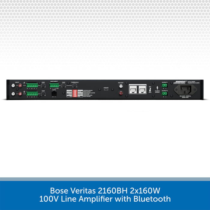 Bose Veritas 2160BH 2x160W 100V Line Amplifier with Bluetooth on a white background