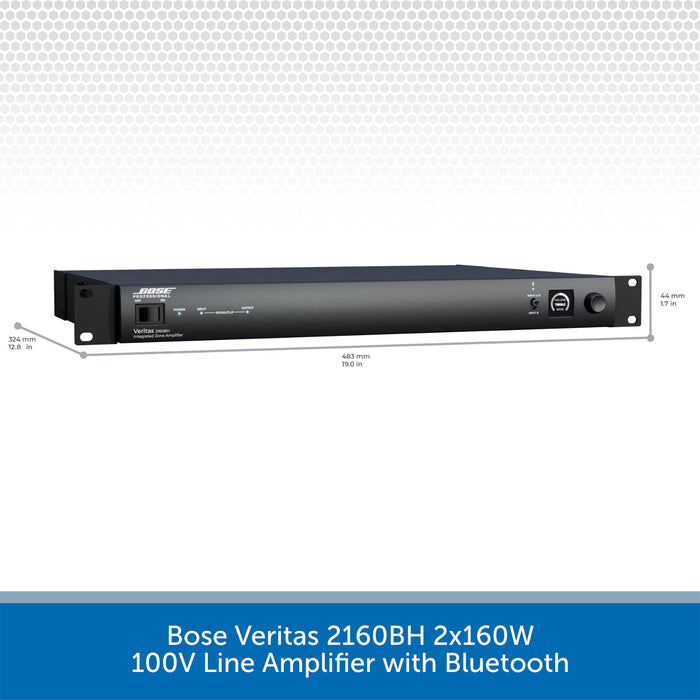 Bose Veritas 2160BH 2x160W 100V Line Amplifier with Bluetooth on a white background