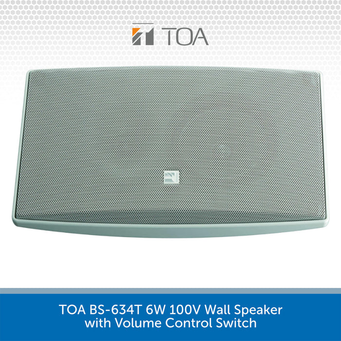 TOA BS-634T 6W 100V Wall Speaker with Volume Control Switch