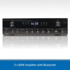 2 x 60W Bluetooth Stereo HiFi Amplifier Receiver with Phono, Optical, FM & Sub Output