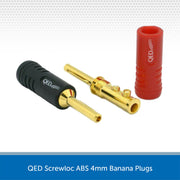 QED Screwloc ABS 4mm Banana Plugs - 4 Pack