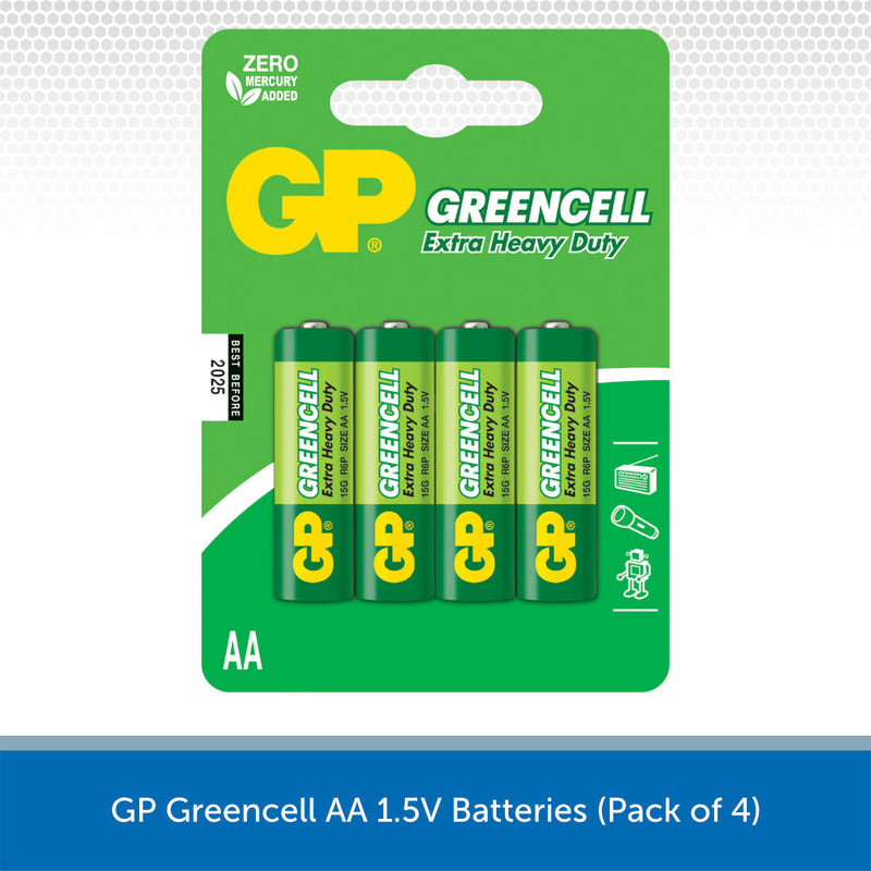 GP Greencell AA 1.5V Batteries (Pack of 4)