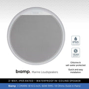 Biamp CMAR6-W 6.5" 2-Way IP65 Waterproof Ceiling Speaker, 60W @ 8 Ohms (Pair)