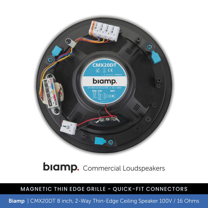 Biamp CMX20DT 8" 2-Way Thin-Edge Ceiling Speaker 100V / 16 Ohms