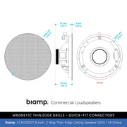 Biamp CMX20DT 8" 2-Way Thin-Edge Ceiling Speaker 100V / 16 Ohms