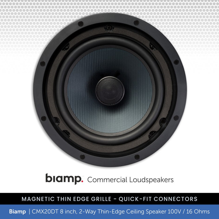Biamp CMX20DT 8" 2-Way Thin-Edge Ceiling Speaker 100V / 16 Ohms