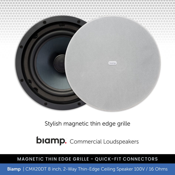 Biamp CMX20DT 8" 2-Way Thin-Edge Ceiling Speaker 100V / 16 Ohms