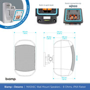 Biamp Desono MASK6C-BL / MASK6C-W 6.5" Wall Mount Speaker, 8 Ohms, IP64 Rated (Single)