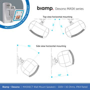 Biamp Desono MASK6CT-BL / MASK6CT-W 6.5" Wall Mount Speaker, 100V/16 Ohms, IP64 Rated (Single)