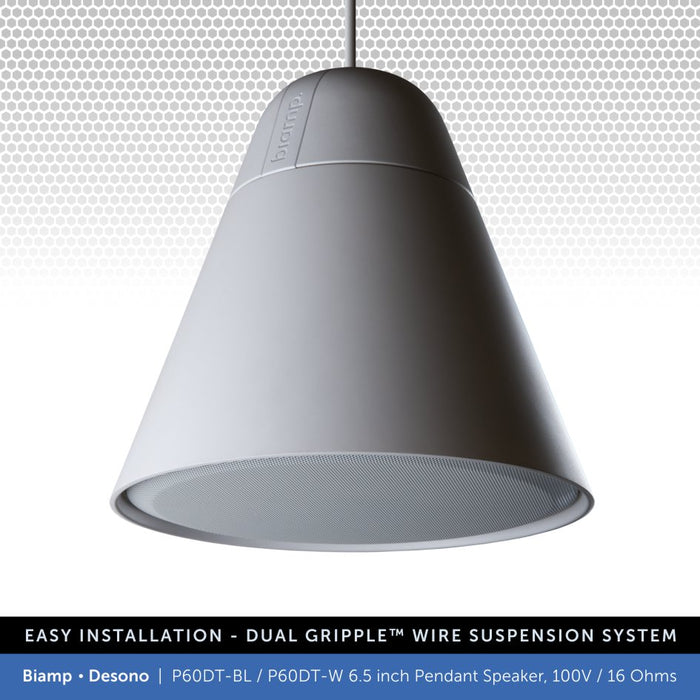 Biamp Desono P60DT-BL / P60DT-W 6.5" Pendant Speaker, 100V/16 Ohms (Single)