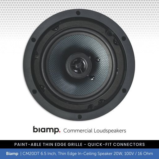 Biamp CM20DT 6.5" Thin Edge Ceiling Speaker 20W, 100V/16 Ohm