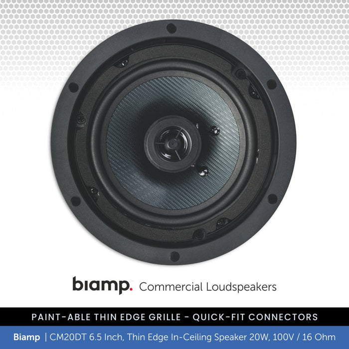 Biamp CM20DT 6.5" Thin Edge Ceiling Speaker 20W, 100V/16 Ohm