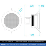 Biamp CM3T / CM3T-BL 3" Compact Spot Ceiling Speaker 100V/16 Ohms