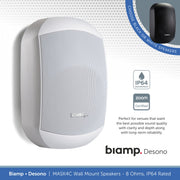 Biamp Desono MASK4C-BL / MASK4C-W 4.25" Wall Mount Speaker, 8 Ohms, IP64 Rated (Single)