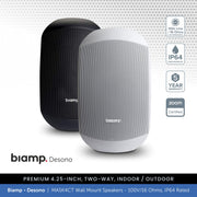 Biamp Desono MASK4CT-BL / MASK4CT-W 4.25" Wall Mount Speaker, 100V/16 Ohms, IP64 Rated (Single)