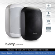 Biamp Desono MASK6CT-BL / MASK6CT-W 6.5" Wall Mount Speaker, 100V/16 Ohms, IP64 Rated (Single)