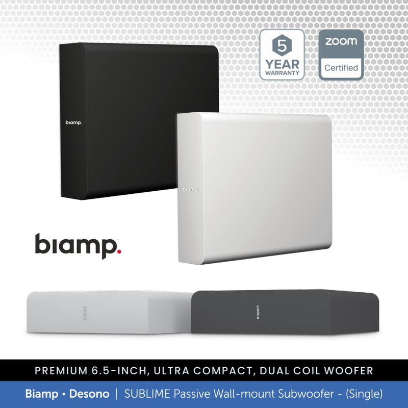 Biamp Desono SUBLIME-W / SUBLIME-BL Ultra Compact 6.5" Passive Wall-Mount Subwoofer
