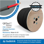 Bluetooth Garden Rock Speaker System – Eagle A180CA Speakers with Compact Amplifier